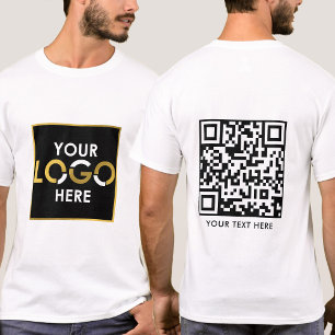 Business Your Logo Here QR Code & Text Promotional T-Shirt