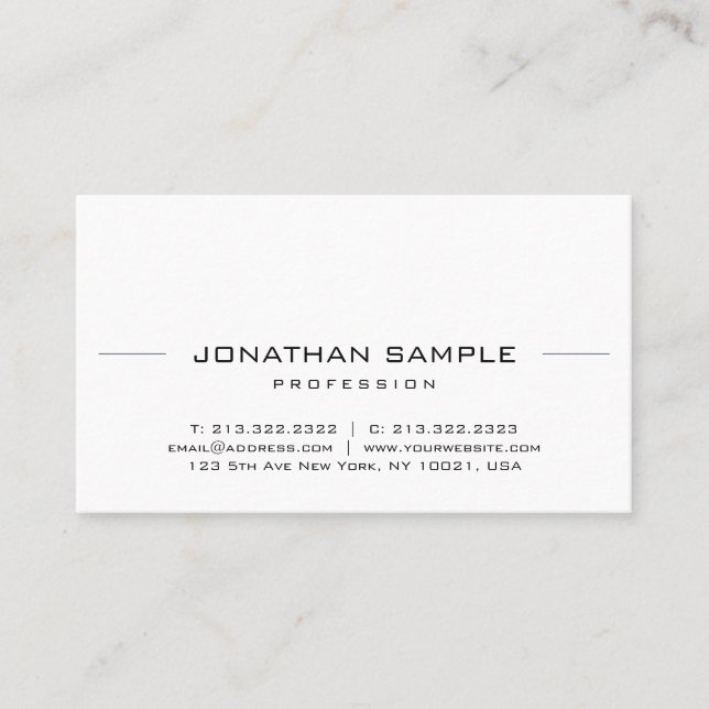 Businesscards Modern Elegant Professional Simple Business Card (Front)