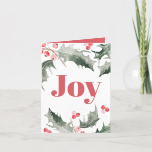 BusinessChristmas Cards with Logo Watercolor Holly