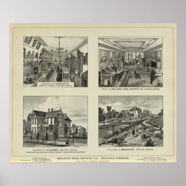 Businesses and Residences, Abilene, Kansas Poster (Front)