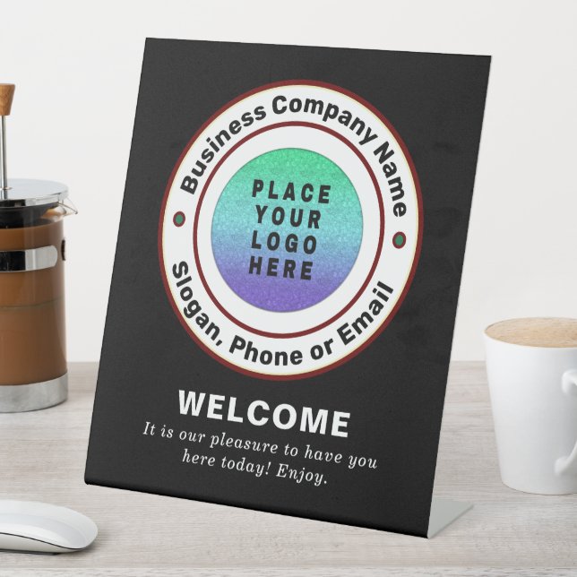 Businesses Company Professional Logo Personalise Pedestal Sign (In SItu)