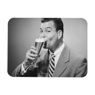 Businessman Drinking Beer Magnet