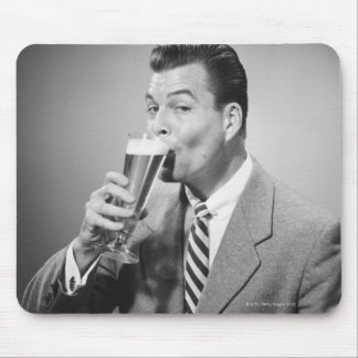 Businessman Drinking Beer Mouse Mat
