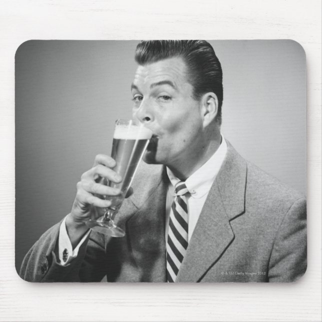Businessman Drinking Beer Mouse Mat (Front)