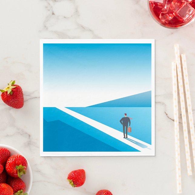 Businessman Looking Towards Future Path Napkin (Creator Uploaded)