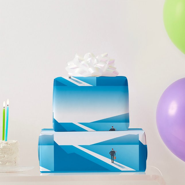 Businessman Looking Towards Future Path Wrapping Paper (Creator Uploaded)