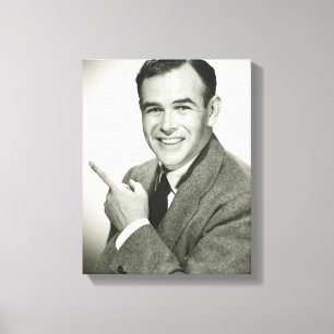 Businessman Pointing Canvas Print