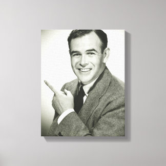 Businessman Pointing Canvas Print