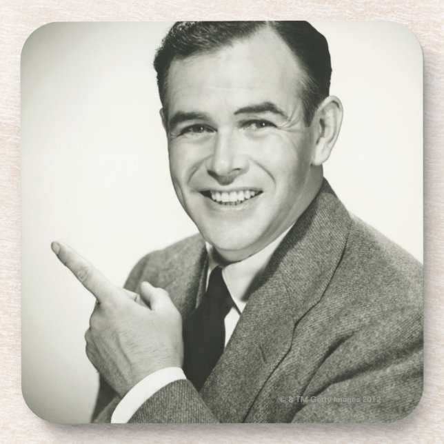 Businessman Pointing Coaster (Front)
