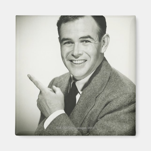 Businessman Pointing Magnet (Front)