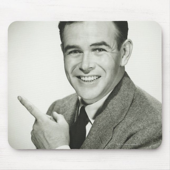 Businessman Pointing Mouse Mat (Front)