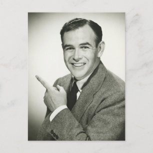 Businessman Pointing Postcard