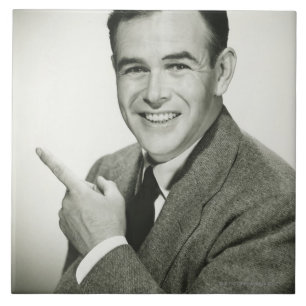 Businessman Pointing Tile