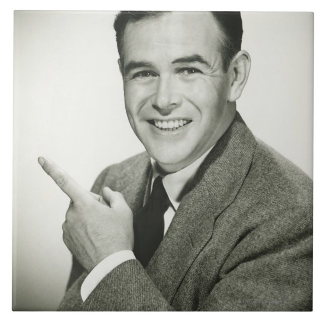 Businessman Pointing Tile (Front)
