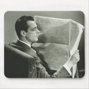 Businessman Reading the Newspaper Mouse Mat