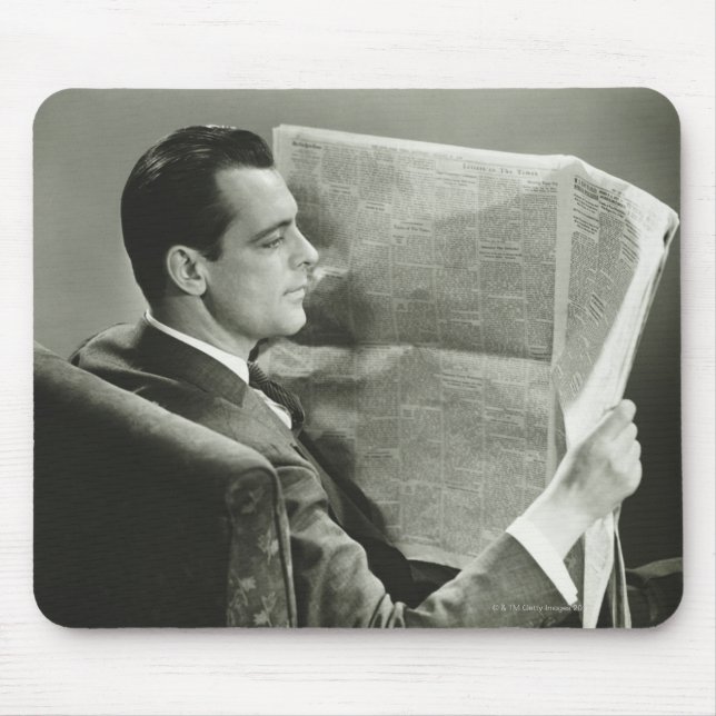 Businessman Reading the Newspaper Mouse Mat (Front)