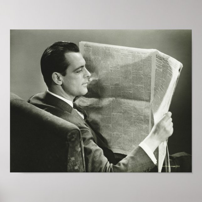 Businessman Reading the Newspaper Poster (Front)