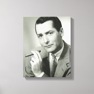 Businessman Smoking Cigar Canvas Print