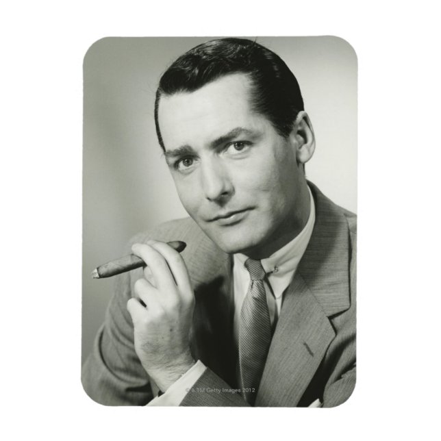 Businessman Smoking Cigar Magnet (Vertical)