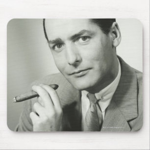 Businessman Smoking Cigar Mouse Mat