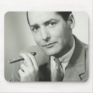 Businessman Smoking Cigar Mouse Mat