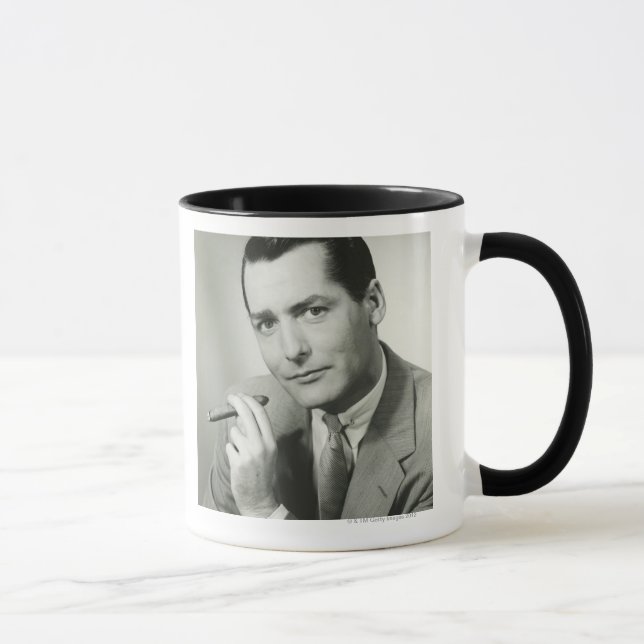 Businessman Smoking Cigar Mug (Right)