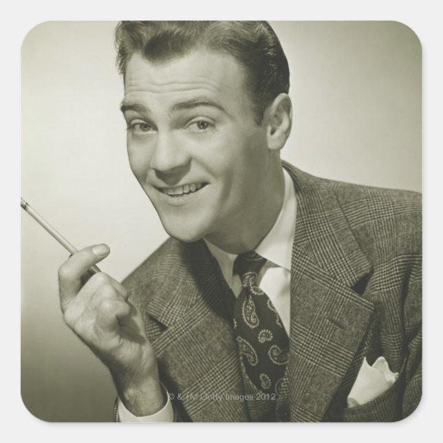 Businessman Square Sticker (Front)