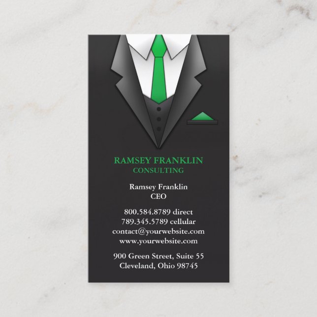 Businessman Suit Business Card (Front)