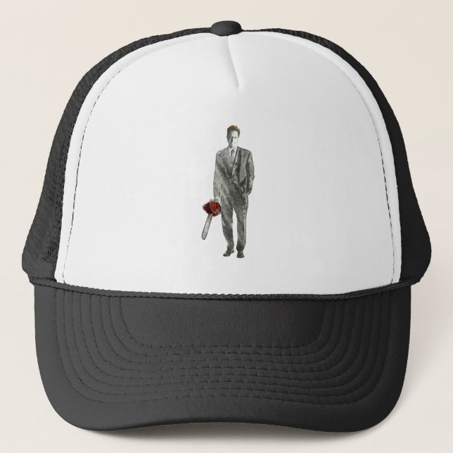 Businessman with Chain Saw Trucker Hat (Front)