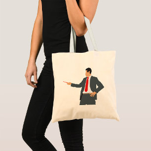Businessman With Pointer In A Suit Tote Bag