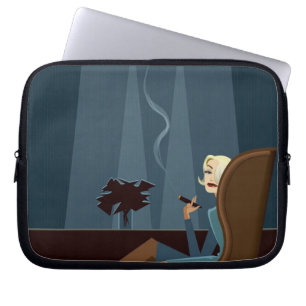 Businesswoman Smoking Cigar Laptop Sleeve