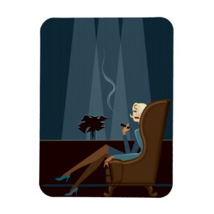 Businesswoman Smoking Cigar Magnet