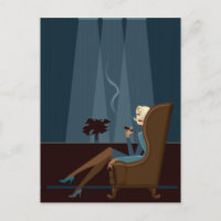 Businesswoman Smoking Cigar