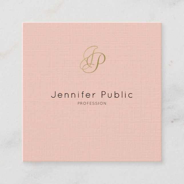 Businesswoman VIP Salon Manager Elegant Luxury Square Business Card (Front)