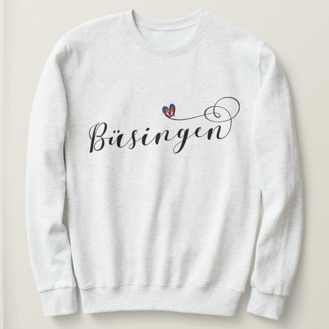 Büsingen Flag Heart, Büsingen am Hochrhein Sweatshirt (Design Front)