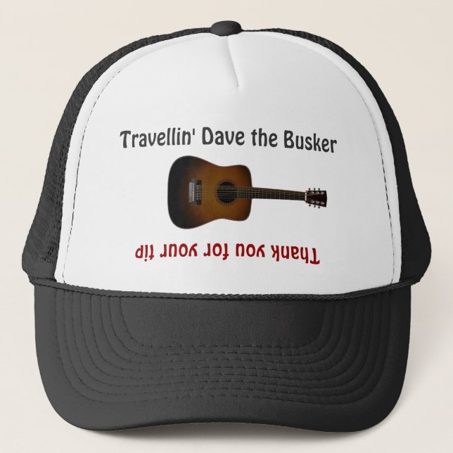 Busker Musicians Guitar Tip Jar Hat (Front)