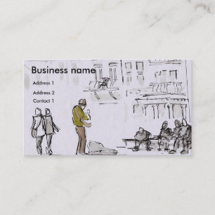Busker playing guitar business card