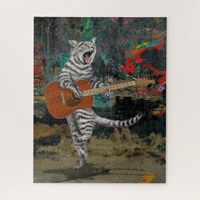 Busker the Guitar Cat Jigsaw Puzzle (Vertical)