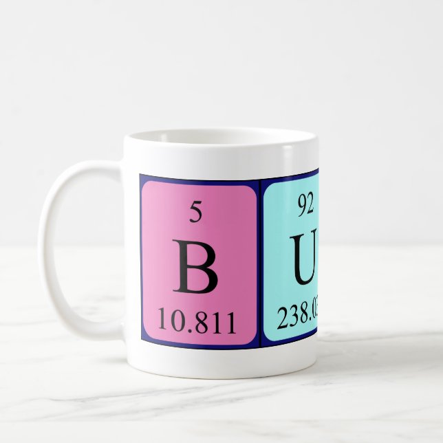 Büsra periodic table name mug (Left)