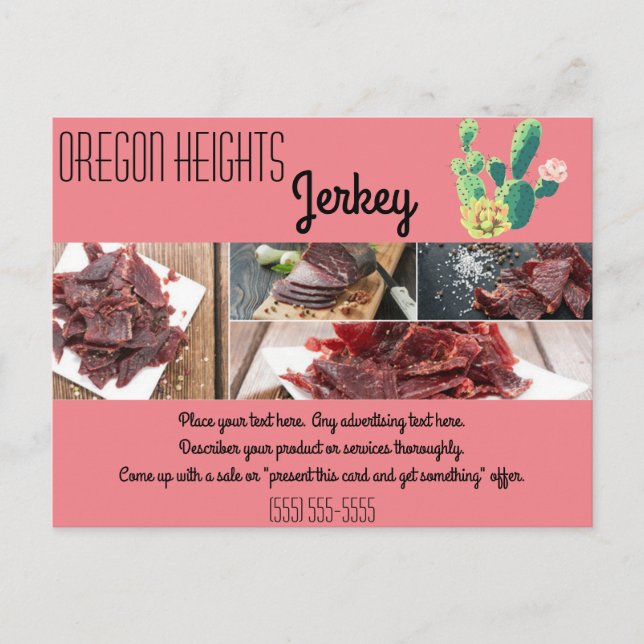 Bussiness Advertising Card Bohemian Cactus Succule (Front)