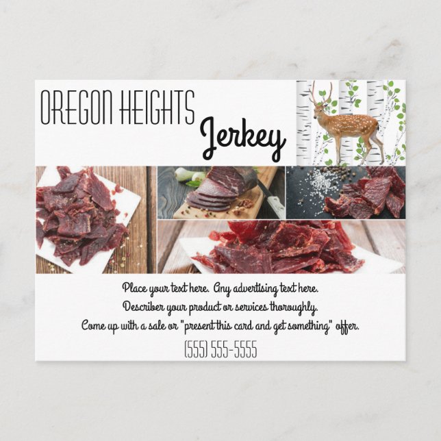 Bussiness Advertising Card Deer Doe Buck Woodland (Front)