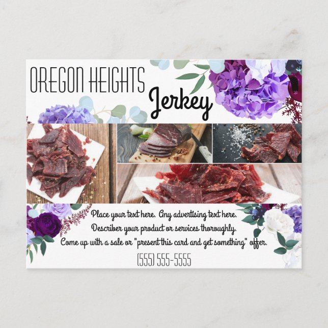 Bussiness Advertising Card Lavender Hibiscus on Wh (Front)