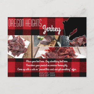 Bussiness Advertising Card Red Buffalo Plaid Bear