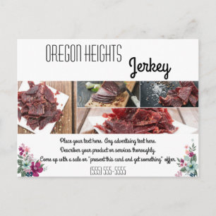 Bussiness Advertising Card Tropical Flowers on Whi