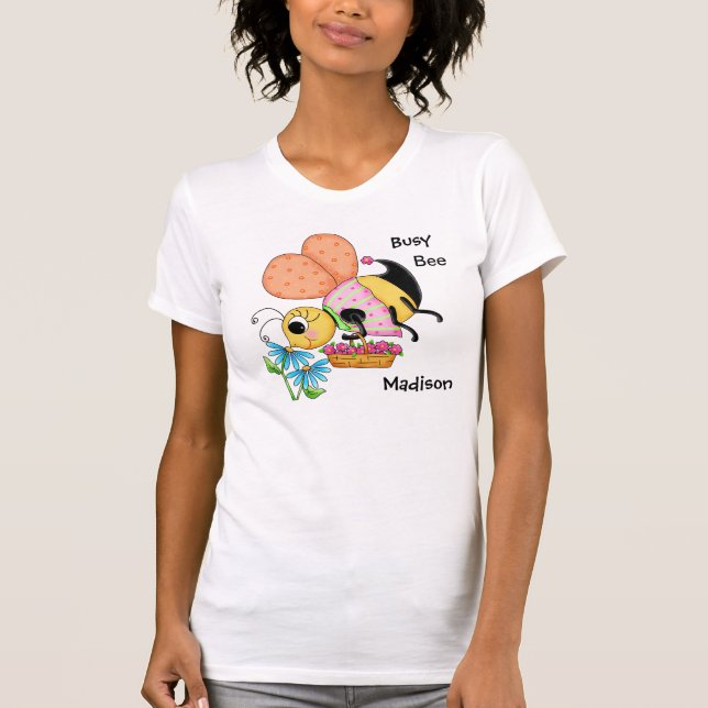 Bust Bee Whimsy Honey Bee Name Personalised T-Shirt (Front)