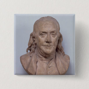 Bust of Benjamin Franklin  1778 15 Cm Square Badge
