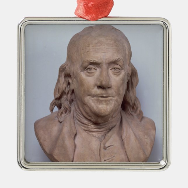 Bust of Benjamin Franklin  1778 Metal Tree Decoration (Front)