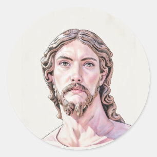 BUST OF CHRIST THE SAVIOUR by MICHELANGELO 2026_ Classic Round Sticker