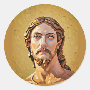BUST OF CHRIST THE SAVIOUR by MICHELANGELO 2026_ Classic Round Sticker
