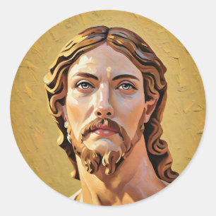 BUST OF CHRIST THE SAVIOUR by MICHELANGELO 2026_ Classic Round Sticker